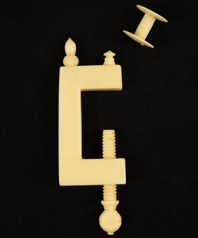 Antique Pre-Ban Ivory Sewing Collectible - Clamp