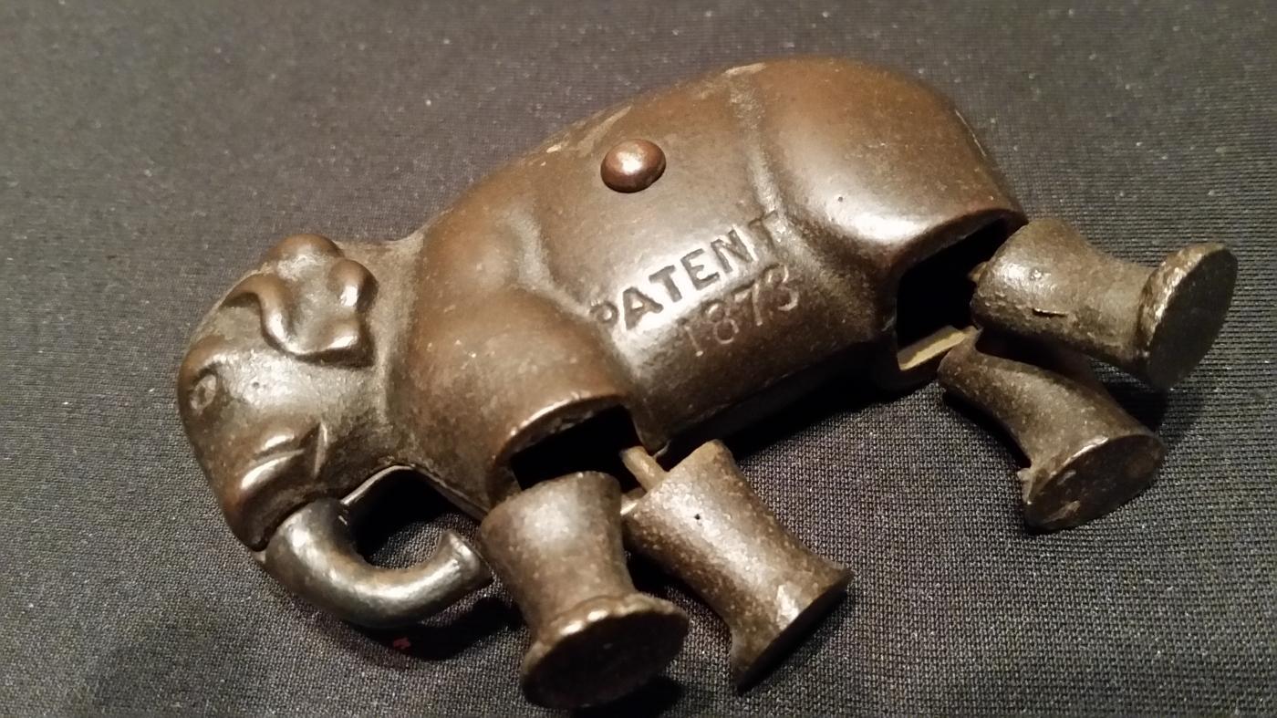 Ives Cast Iron Crawling Elephand 1873