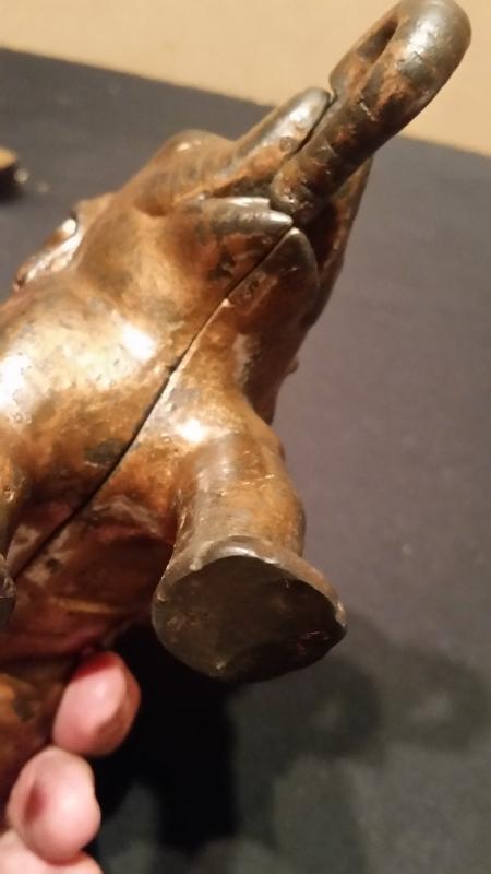 Mechanical Bank Elephant with Howdah Cast Iron Vintage