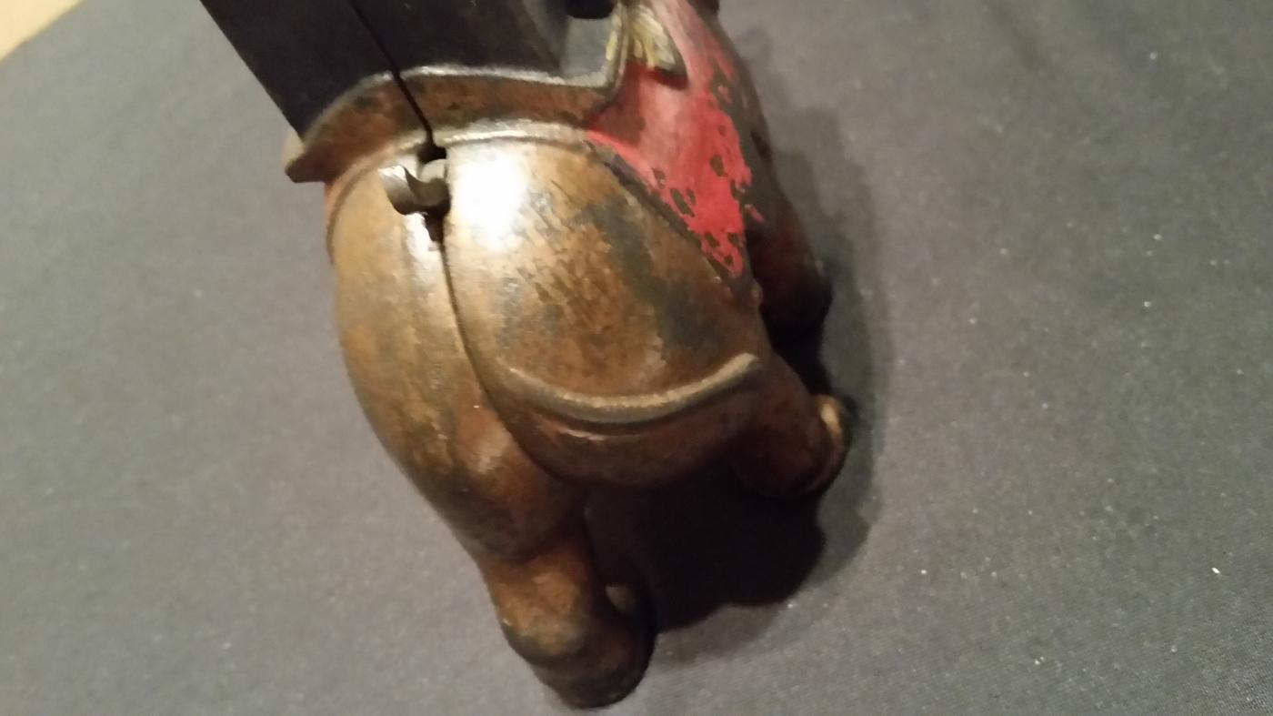 Mechanical Bank Elephant with Howdah Cast Iron Vintage