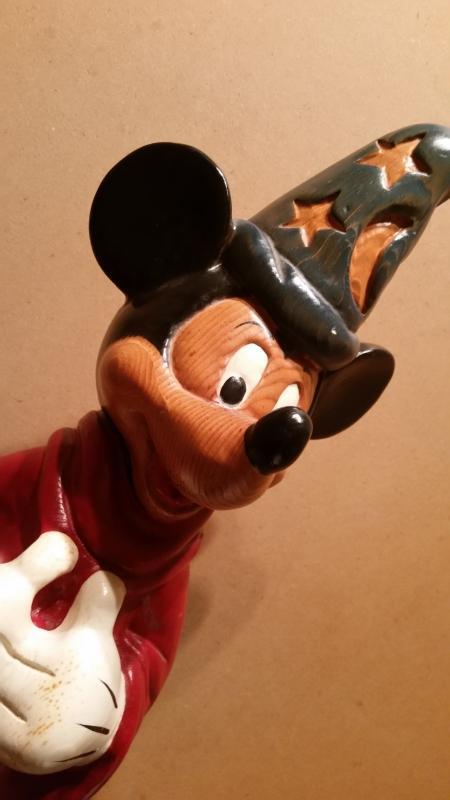 Mickey Mouse Sorcerer Hand Carved Wood
