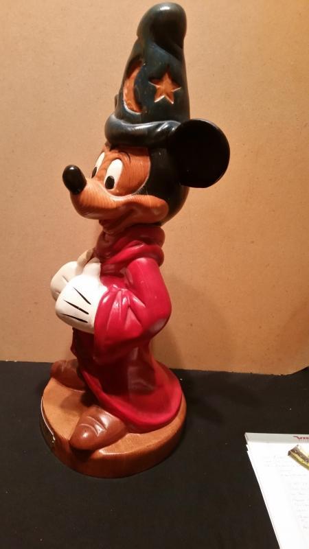 Mickey Mouse Sorcerer Hand Carved Wood