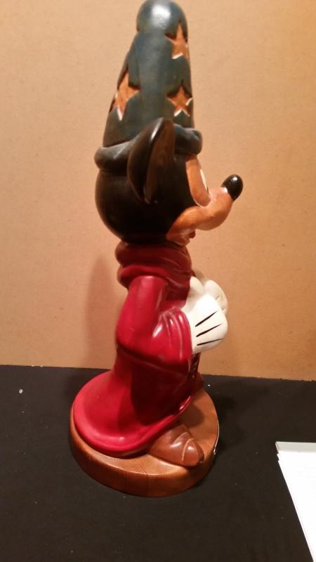 Mickey Mouse Sorcerer Hand Carved Wood