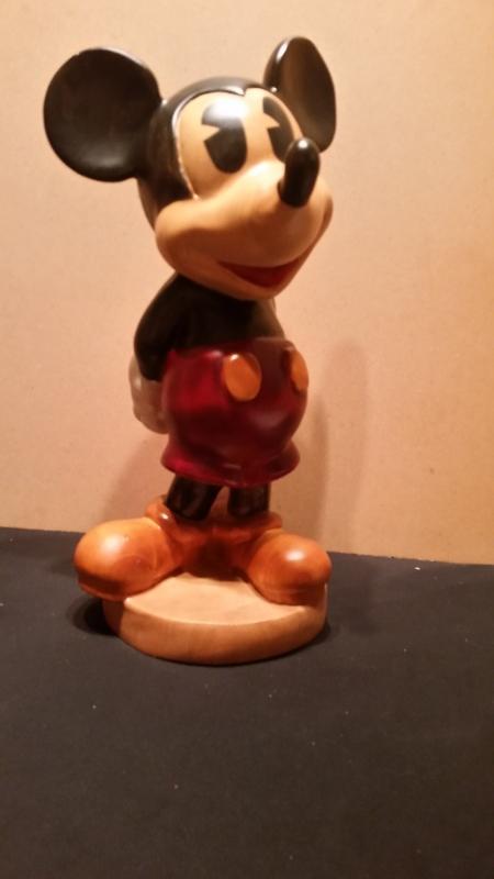 Michey Mouse Hand Carved Wood 18 Inches Tall