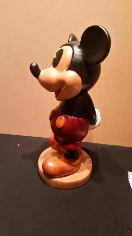 Michey Mouse Hand Carved Wood 18 Inches Tall