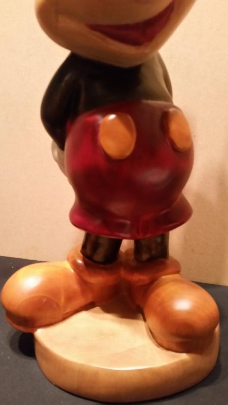 Michey Mouse Hand Carved Wood 18 Inches Tall