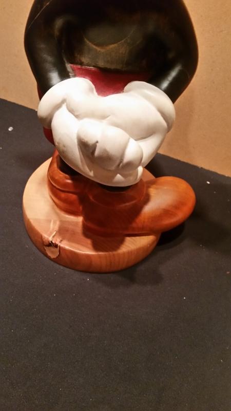 Michey Mouse Hand Carved Wood 18 Inches Tall