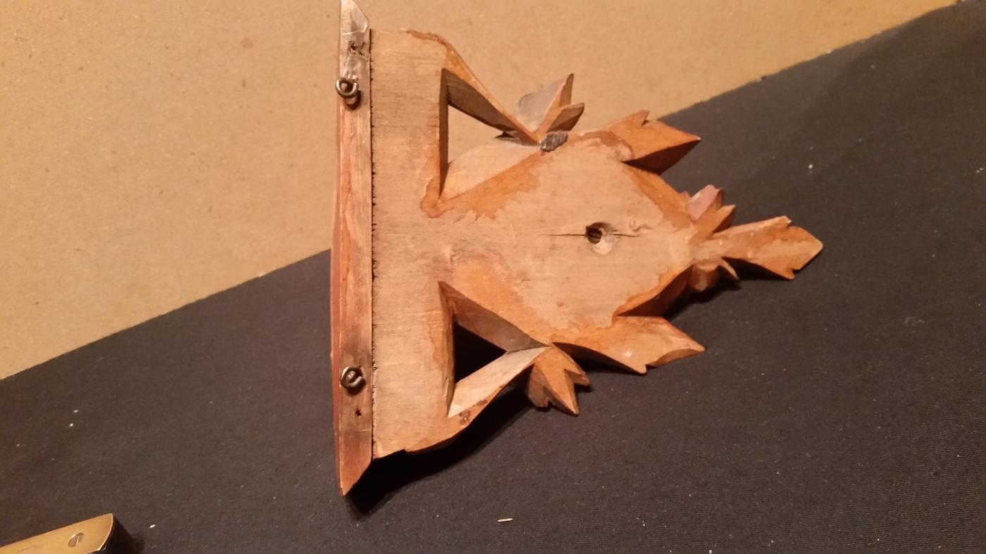 Carved Wood Deer Glass Eyes Shelf Holder