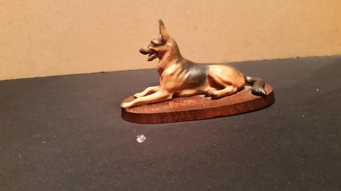 Anri Hand Carved German Shephard Vintage
