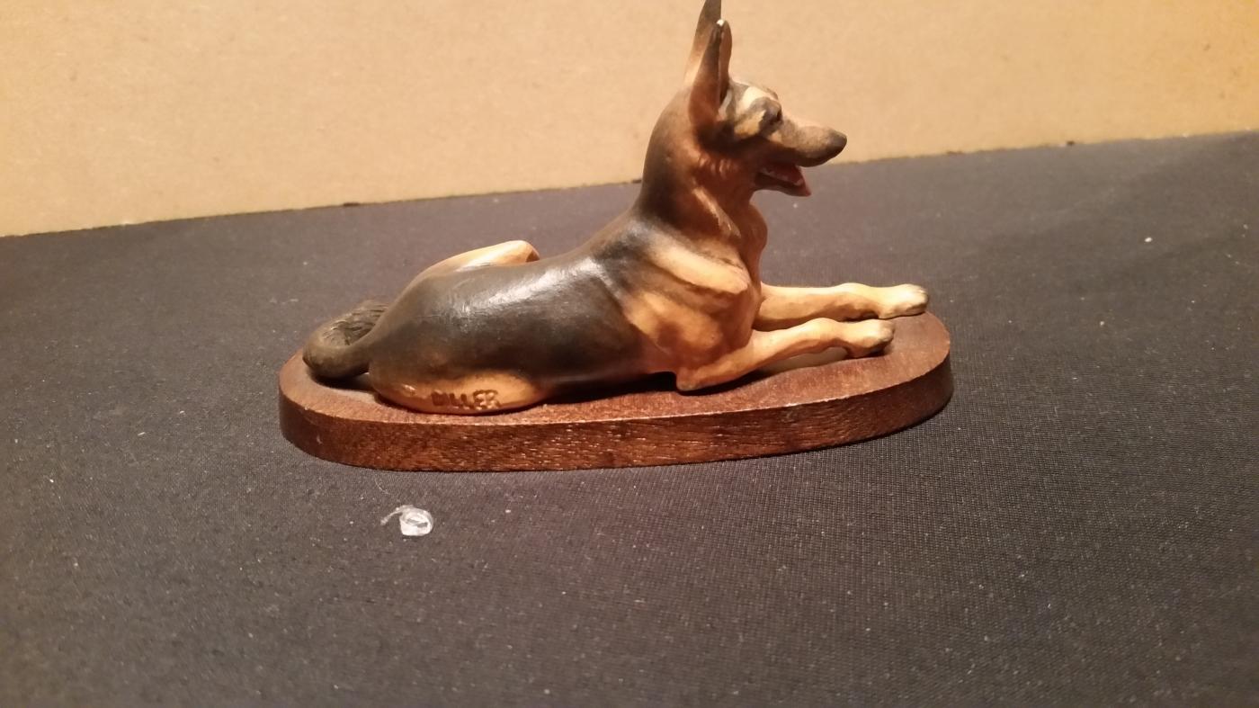 Anri Hand Carved German Shephard Vintage