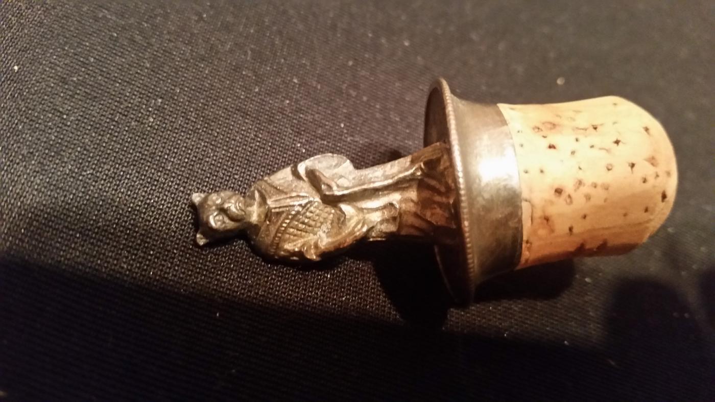 Silver Cat Bottle Stopper Small