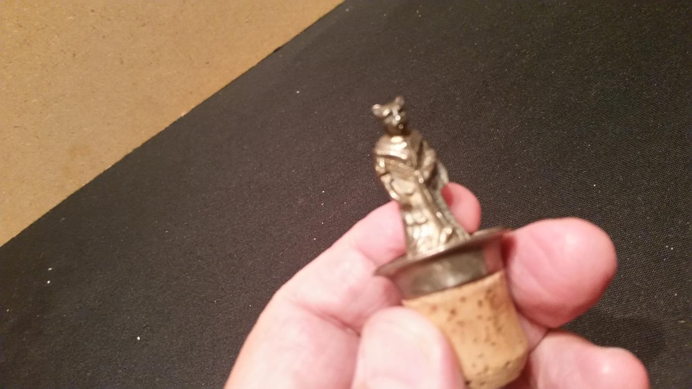 Silver Cat Bottle Stopper Small