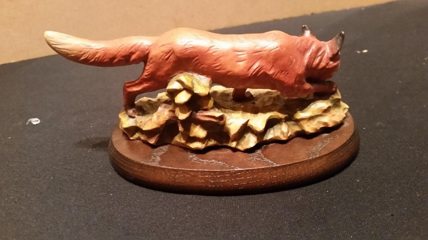 Anri Fox Hand Carved Wood by Gunther Granger