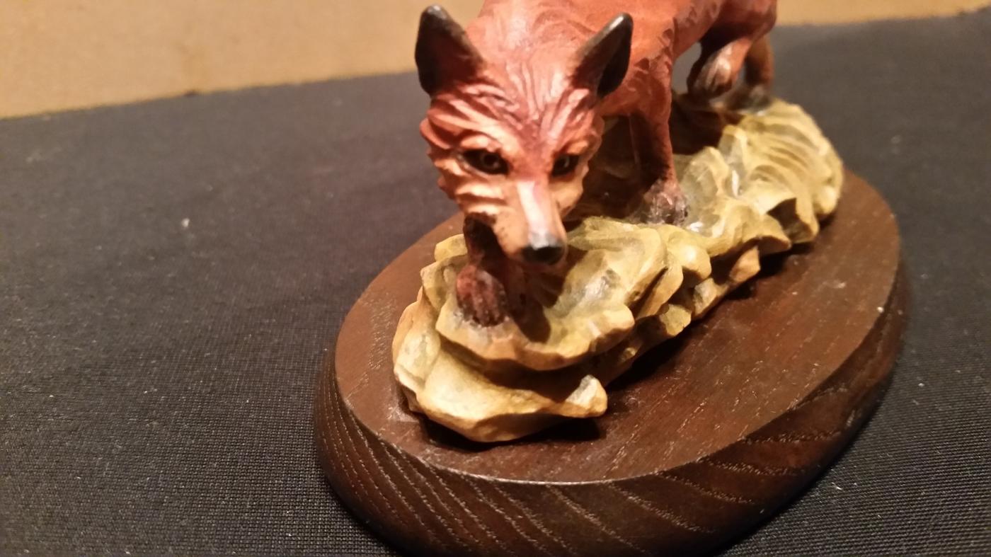 Anri Fox Hand Carved Wood by Gunther Granger