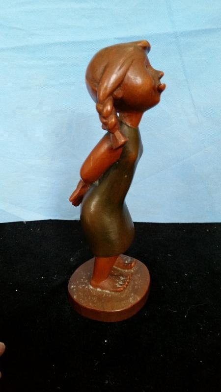 Anri Girl Sticking Tongue Out Hand Carved Italy
