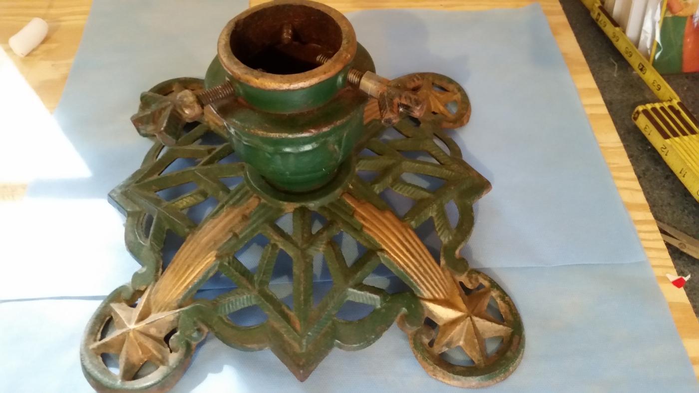 German Christmas Tree Stand Cast Iron Vintage