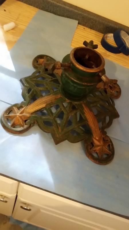 German Christmas Tree Stand Cast Iron Vintage