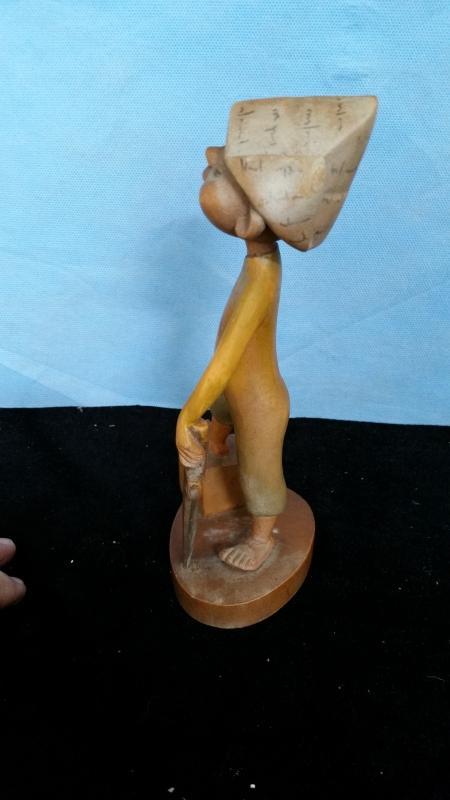Anri 8 Inch Boy with Sword and paper Hat Hand Caarved Wood Vintage