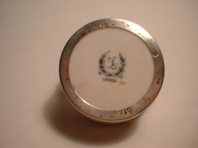 Individual Lenox Salt with Sterling Silver Holder