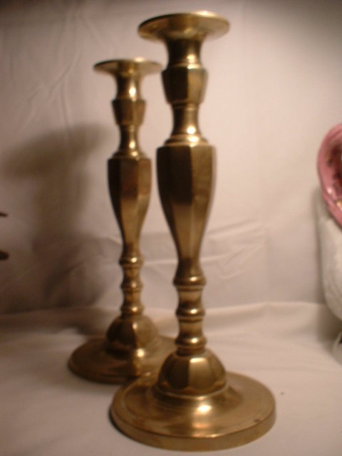 A Pair of Vintage Brass Candlesticks