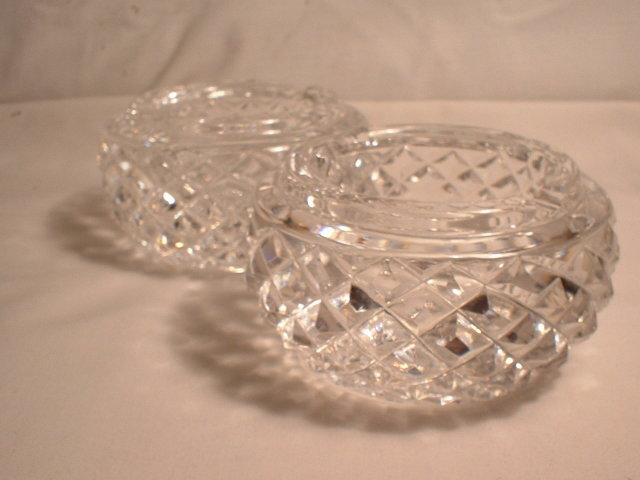 Pair of Waterford Diamond Cut Ash Trays
