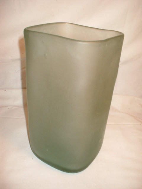 Mouthblown Pale Blue Square Vase