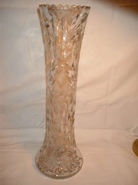 Tall Early Cut Glass Vase