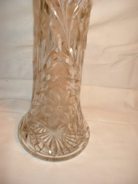 Tall Early Cut Glass Vase