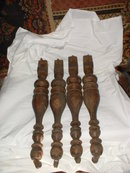 A Set of 4 Turned Table Legs (Vintage)