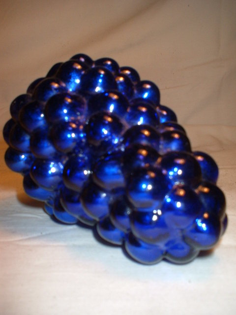 Cobalt Blue Victorian Glass Christmas Ornament
