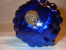 Cobalt Blue Victorian Glass Christmas Ornament