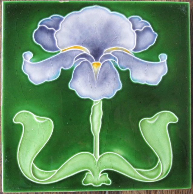 Antique English Art Nouveau Tile