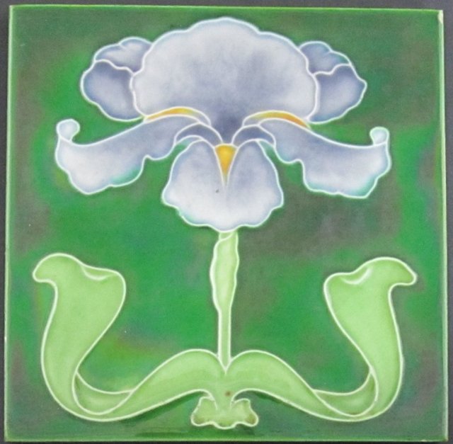 Antique English Art Nouveau Tile