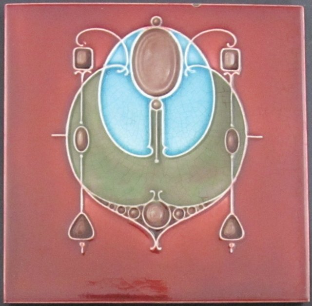 Antique English Art Nouveau Tile