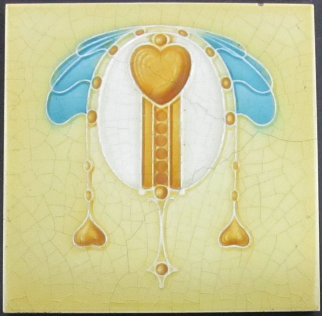 Antique English Art Nouveau Tile