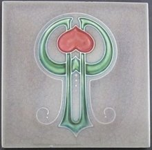 Antique English Art Nouveau Tile