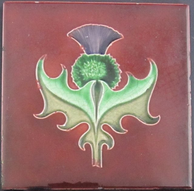 Antique English Art Nouveau Tile