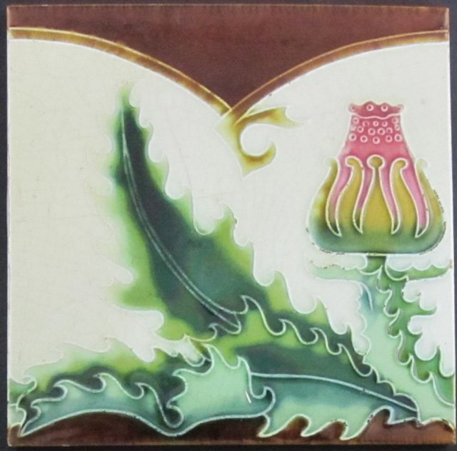 Antique Belgian Art Nouveau Tile