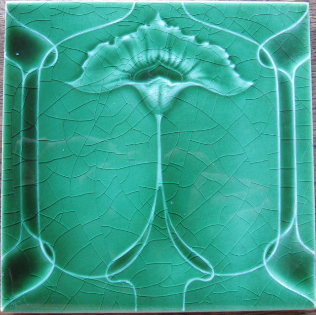 Antique English Art Nouveau Tile - Henry Richard