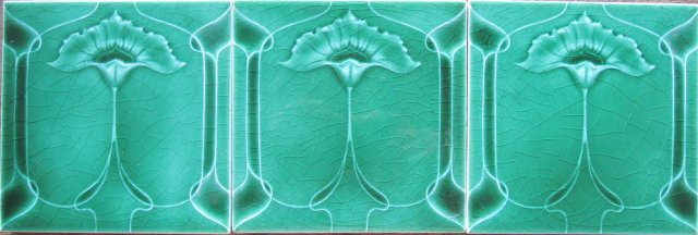 Antique English Art Nouveau Tile - Henry Richard