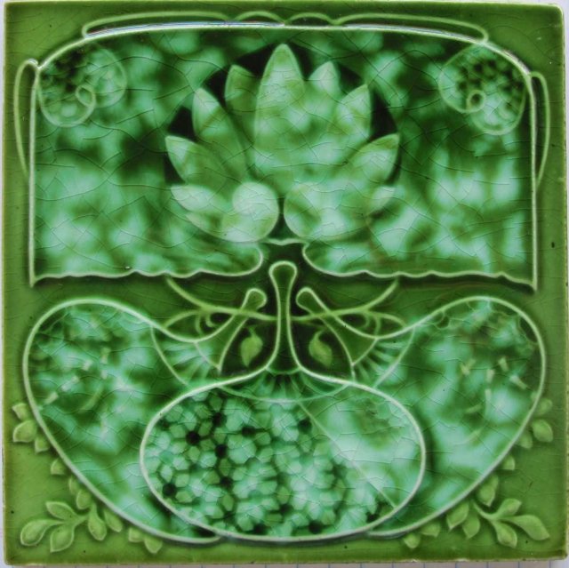 Antique English Art Nouveau Tile