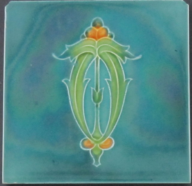 Antique English Art Nouveau Tile