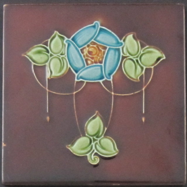 Antique English Art Nouveau Tile