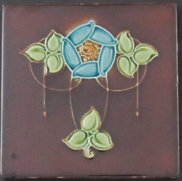 Antique English Art Nouveau Tile