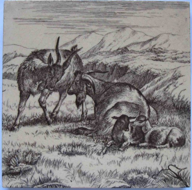 Antique English Picture Tile - William Wise