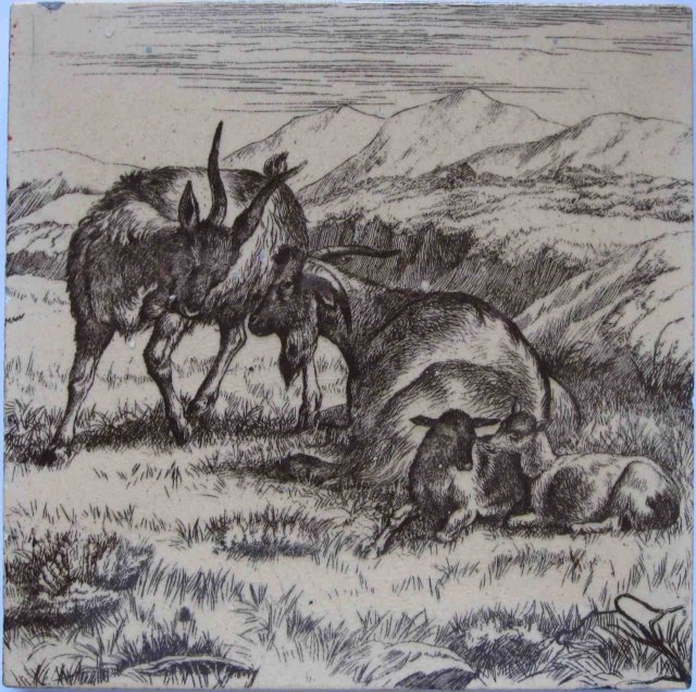 Antique English Picture Tile - William Wise