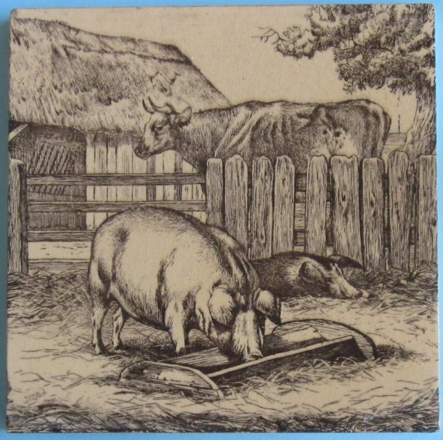 Antique English Picture Tile - William Wise