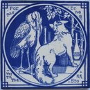 Antique English Picture Tile - Aesop's Fables
