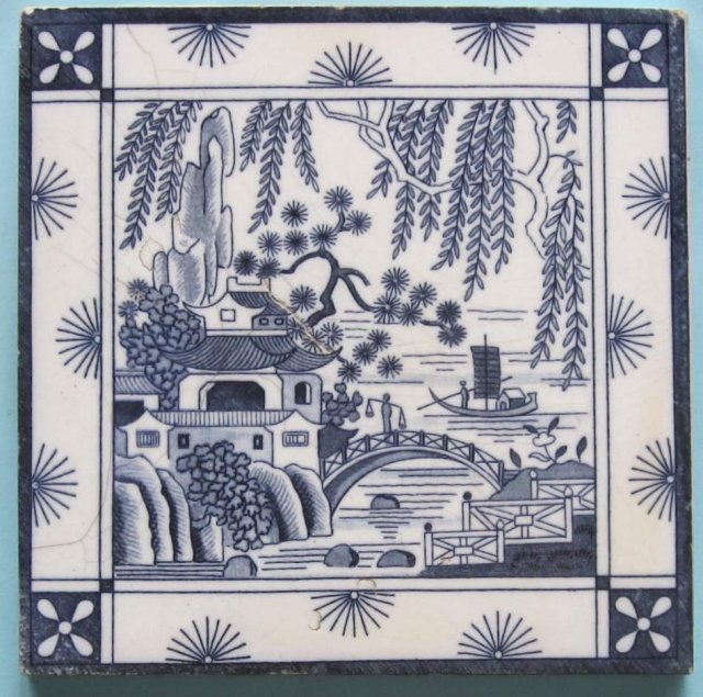 Antique Minton China Works Picture Tile