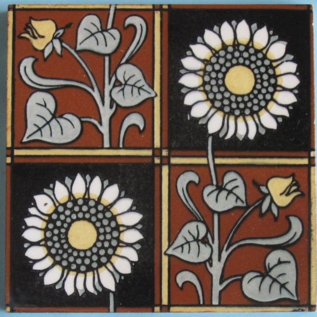 Antique Minton Aesthetic Four-Square Tile